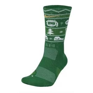 Nike Elite Christmas Crew Socks Clover White Gold
